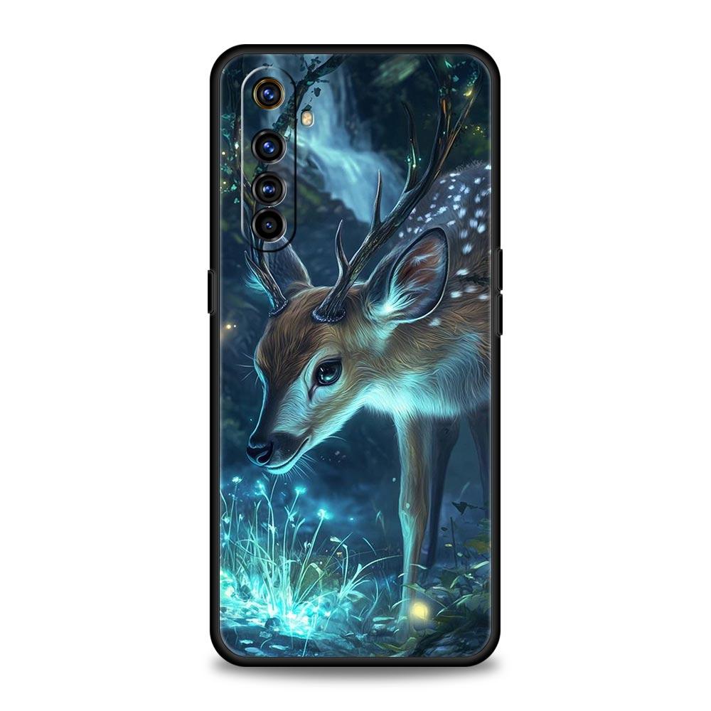 Cartoon Animal Deer Case For Realme C67 C63 C55 C53 C35 C25 C21 GT 2 3 5 6 10 11 12 13 Pro Plus 5G Soft TPU Phone Cover Fundas