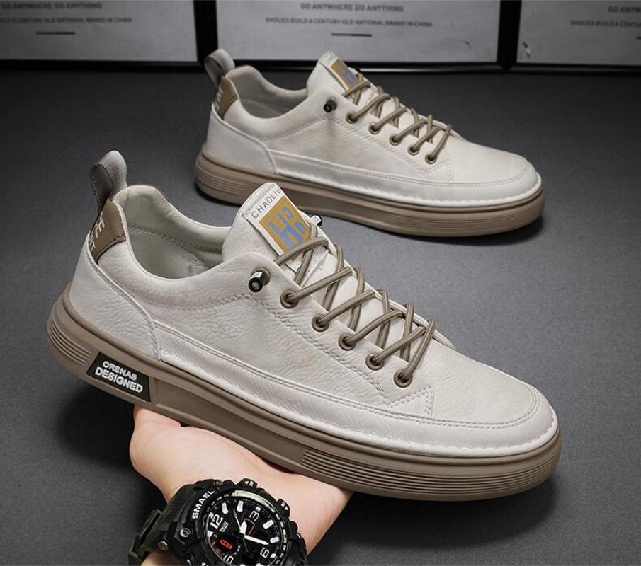 2024 Осенняя мужская обувь Повседневная платформа Кожаные лоферы шеф-повара Модные кроссовки для активного отдыха Вождение Теннис Бег Роскошные кроссовки