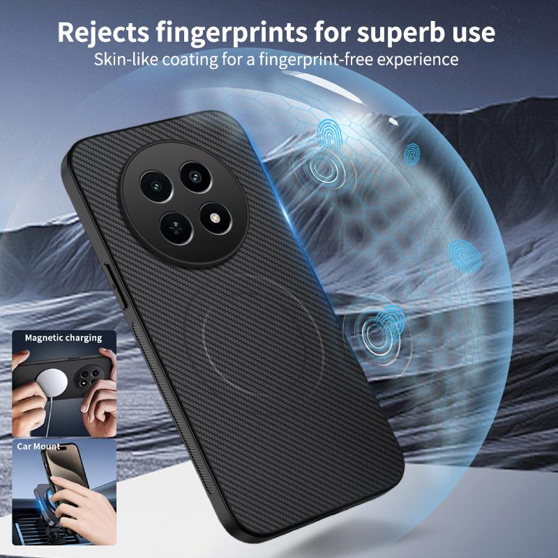 Anti-Drop Carbon Fiber Silicone Soft Phone Case For Realme 13 12X 12 Pro Plus 5G 4G Magnetic Wireless Charging Back Cover Cases
