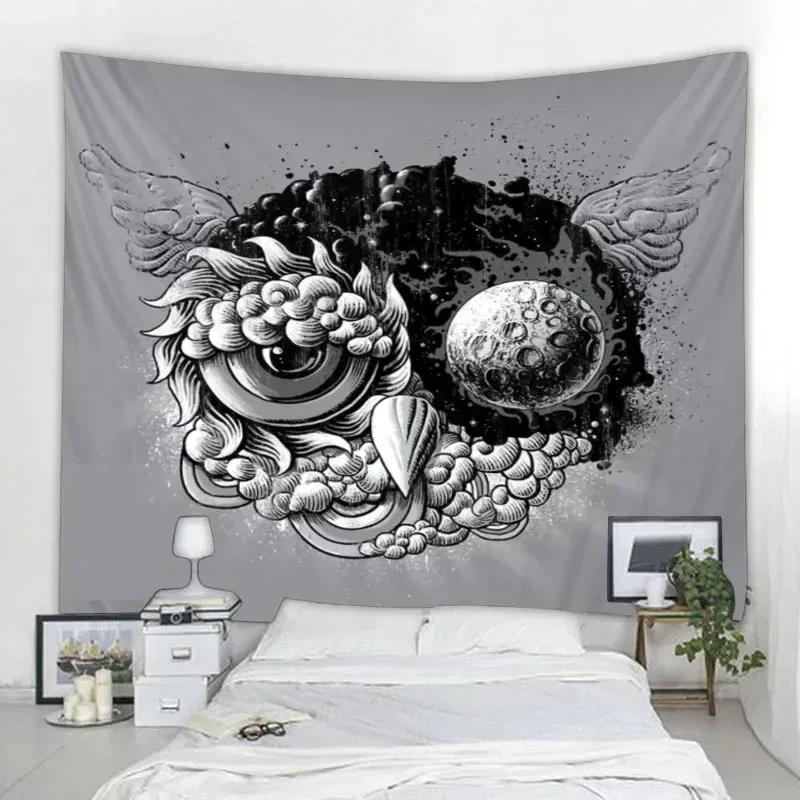 Креативный декоративный гобелен с совой, украшение для офиса, гостиной, настенный гобелен для дома