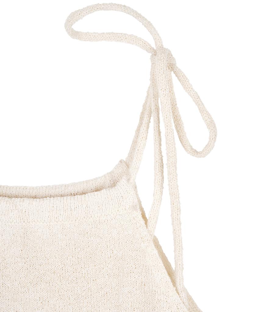 B-Flat Benetton Halterneck Boucle Knit Dress (Cream)