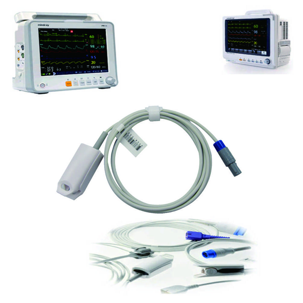 Совместим с GOLDWAY, CHOICE, 5-контактными мониторами для одного пациента, многоразовым датчиком зонда SPO2, датчиком пальца SPO2, мониторингом данных насыщения крови кислородом