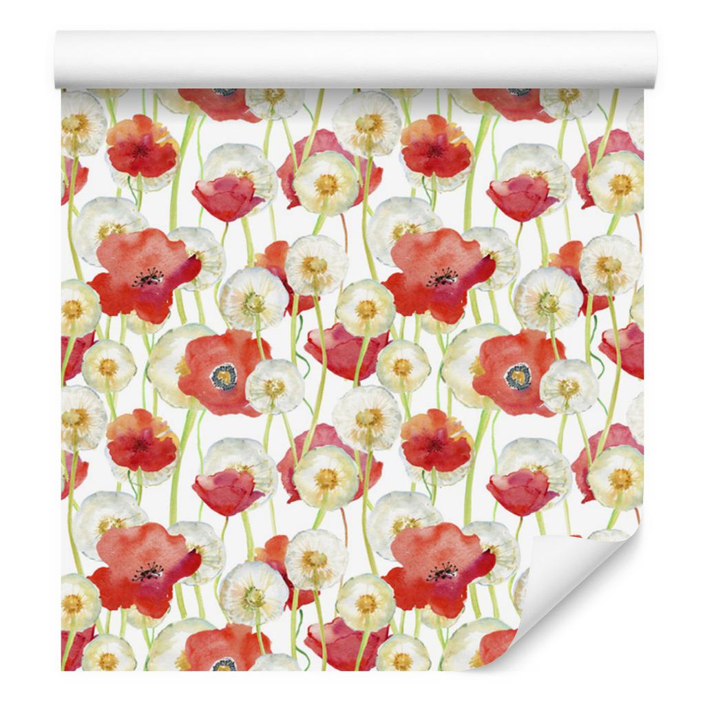 Poppies and Dandelions Wallpaper for Living Room and Bedroom 50x1000