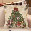 2Pcs Luxury Christmas Cushion Cover Soft Santa Claus Sofa Pillowcase Dacron Throw Pillow Case  Sofa