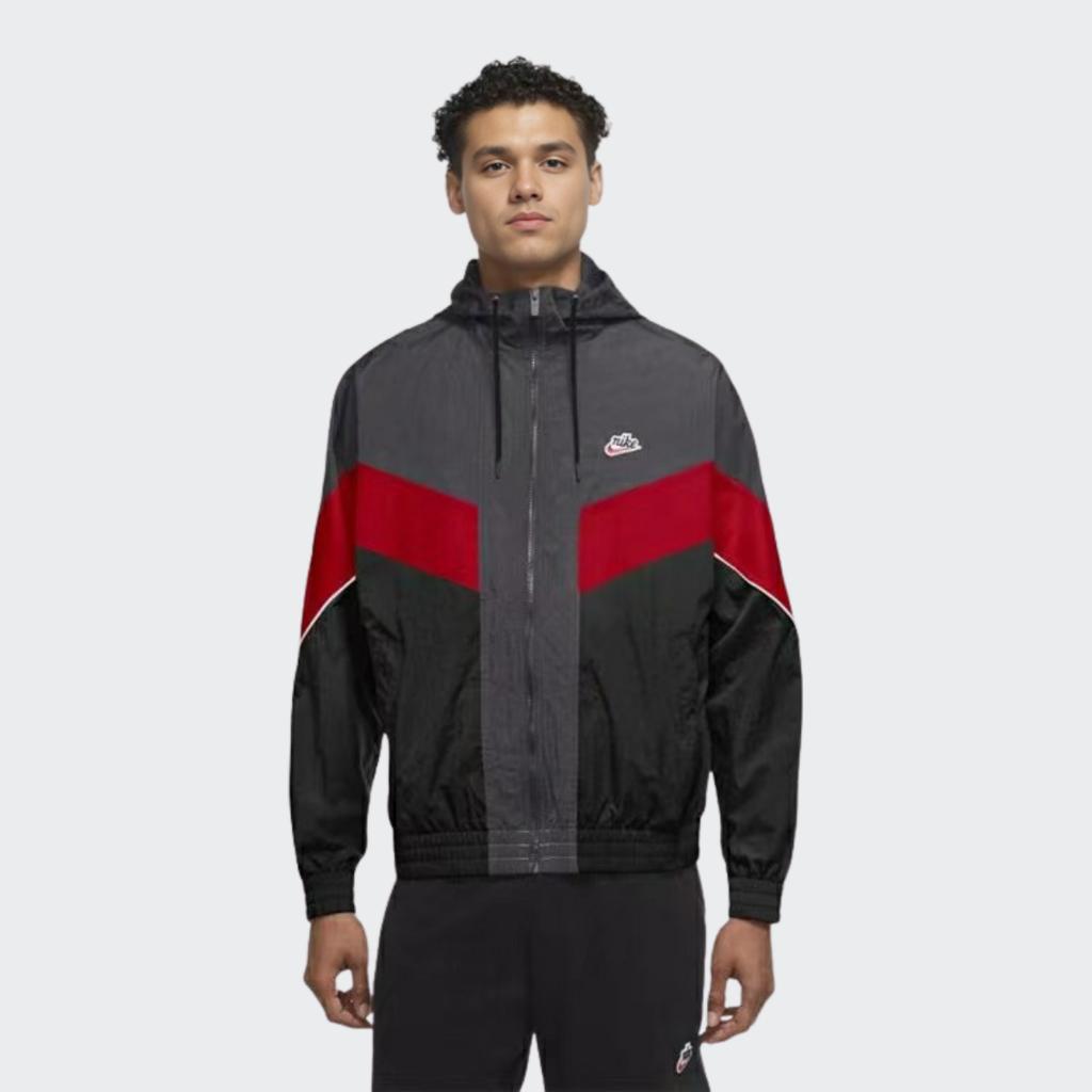Nike Тканая спортивная повседневная куртка с цветными блоками, мужская верхняя одежда, серая DC0502-070