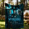 1 шт. Плед Wednesday Outdoor Blanket, легкий фланелевый, мягкий и теплый, подходит для всех сезонов: для дивана, отдыха на природе, кемпинга, гостиной, офиса.