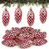 10 Pcs Christmas Pine Cone Ornaments Painted Plastic Pinecones Christmas Tree Ornaments Hanging Pinecone Baubles For DIY Crafts Home Xmas Tree Gift