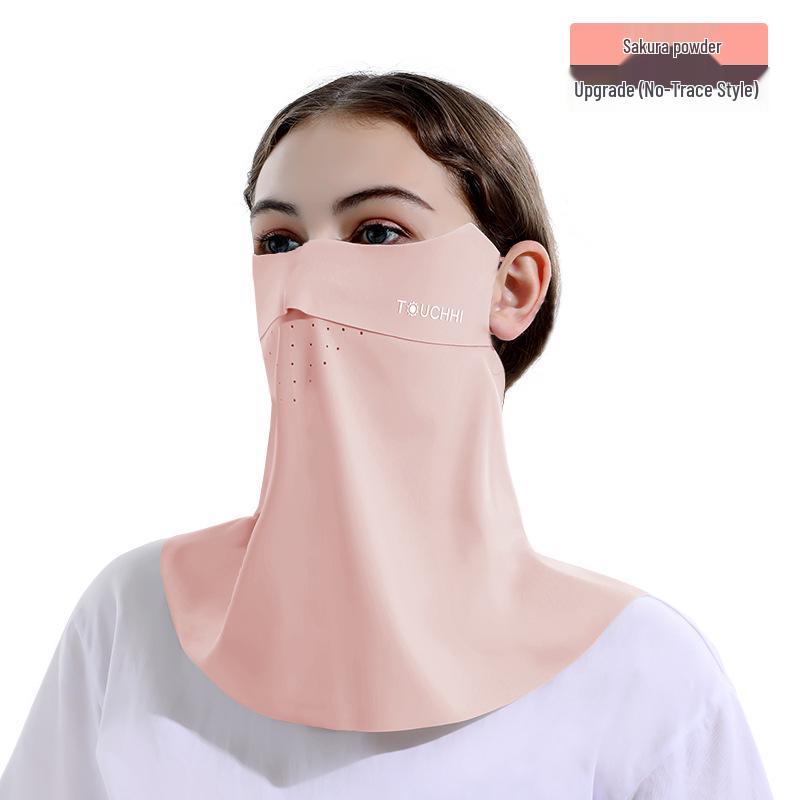 Женская маска для лица от солнца из ледяного шелка с 3D-защитой для глаз - Дышащая, тонкая и румянец для езды на велосипеде на открытом воздухе