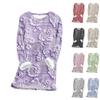 Women's Fashionable Printed Round Neck Long Sleeved Plush Warm Pullover Top
