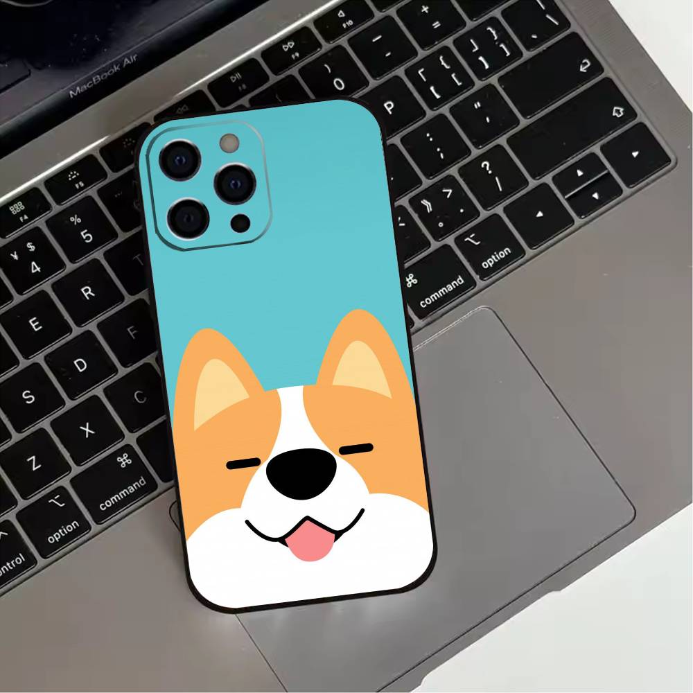 Милый корги Собака Чехол для телефона Для iPhone 17,16,15,14,13,12,11 Plus,Pro Max,XS,Мягкий силиконовый Черный чехол