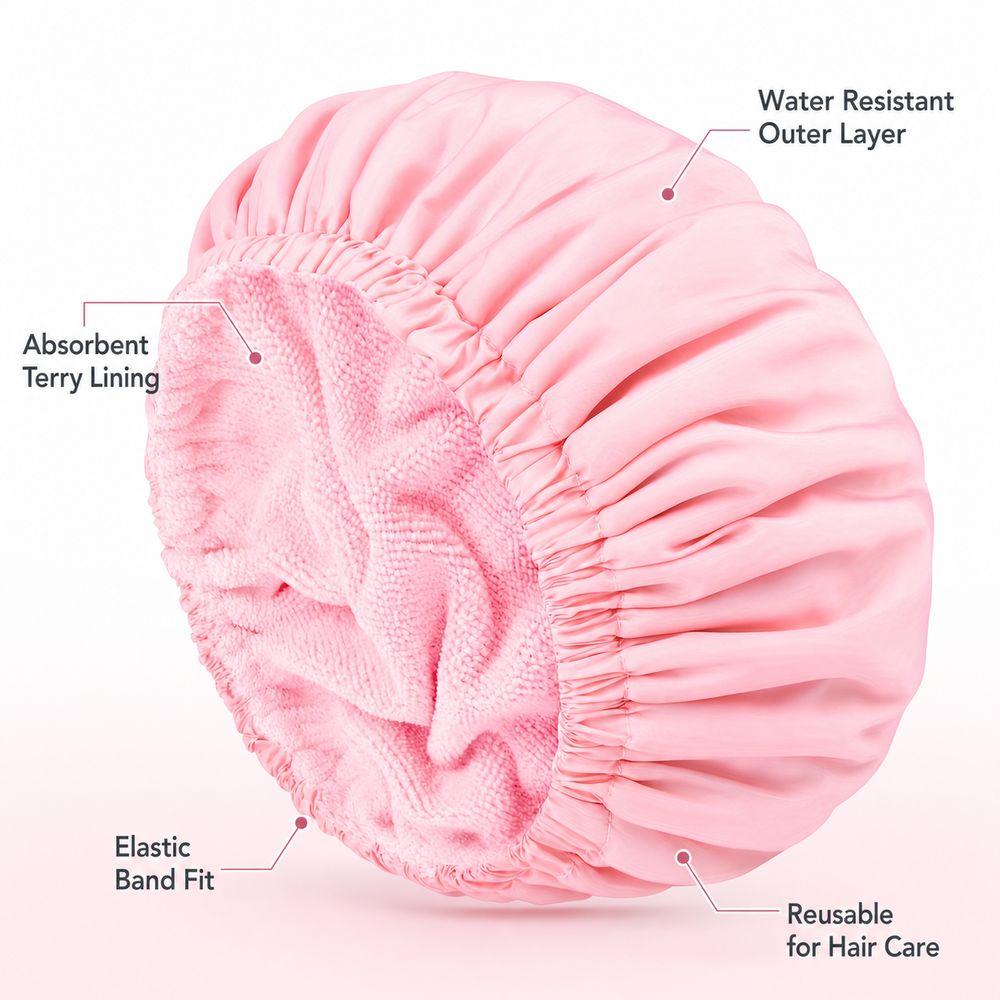 Soft Shower Cap Water Resistant Hair Drying Cap Fashion Bath Head Wrap Hair Care