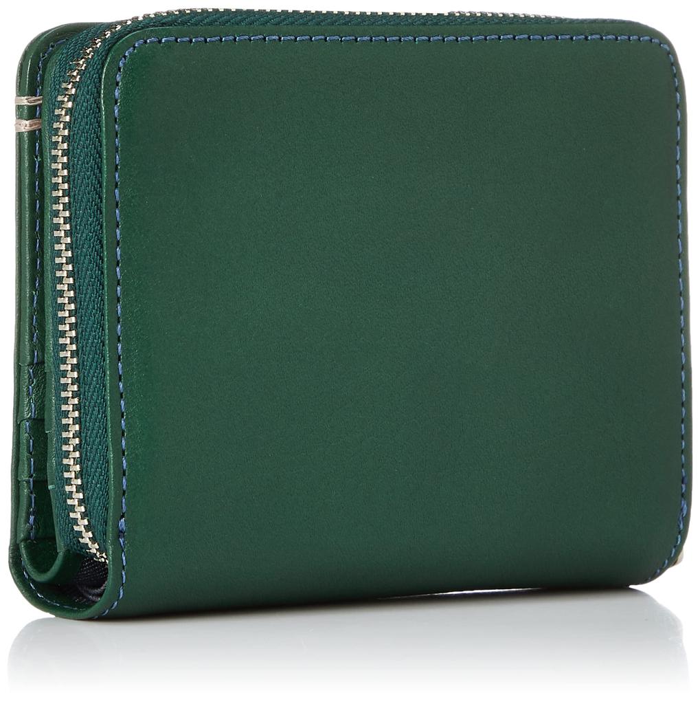 Hamnett Bifold Wallet MINERAL отечественная дубленая кожа Экологичная круглая молния Средний сгиб Зеленый [Catherine London] Высокое качество (цеолит дубленый)
