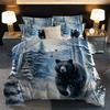 3pcs Blue Snowy Bear 3D Printed Bedding Set Cozy Comfortable Duvet Cover King Queen Twin Size Birthday Gift Bedroom Decoration
