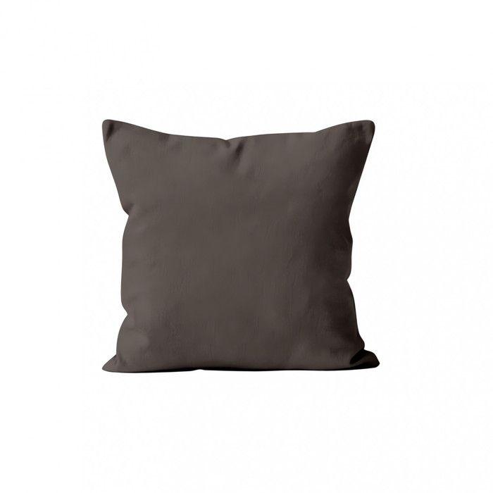 Plain Cushion Cover 40x40 Cm ALIX Mocha, by Soleil D'ocre