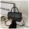 2024 New Spring Korean Style Casual Plaid Fashion Single Shoulder Crossbody Small Square Bag Black