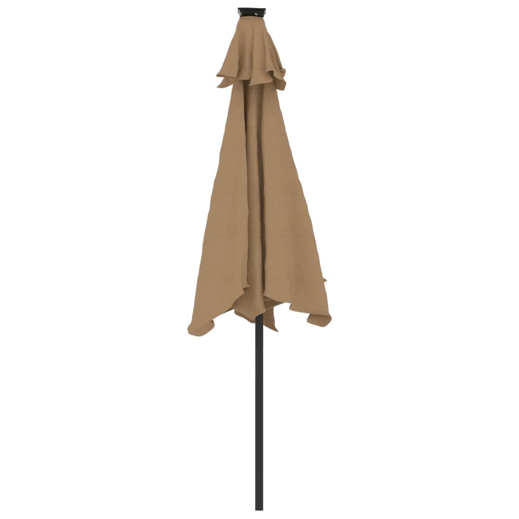 Vidaxl Parasol Ogrodowy Led, Stalowy Słupek, Taupe, 225X225X212 Cm