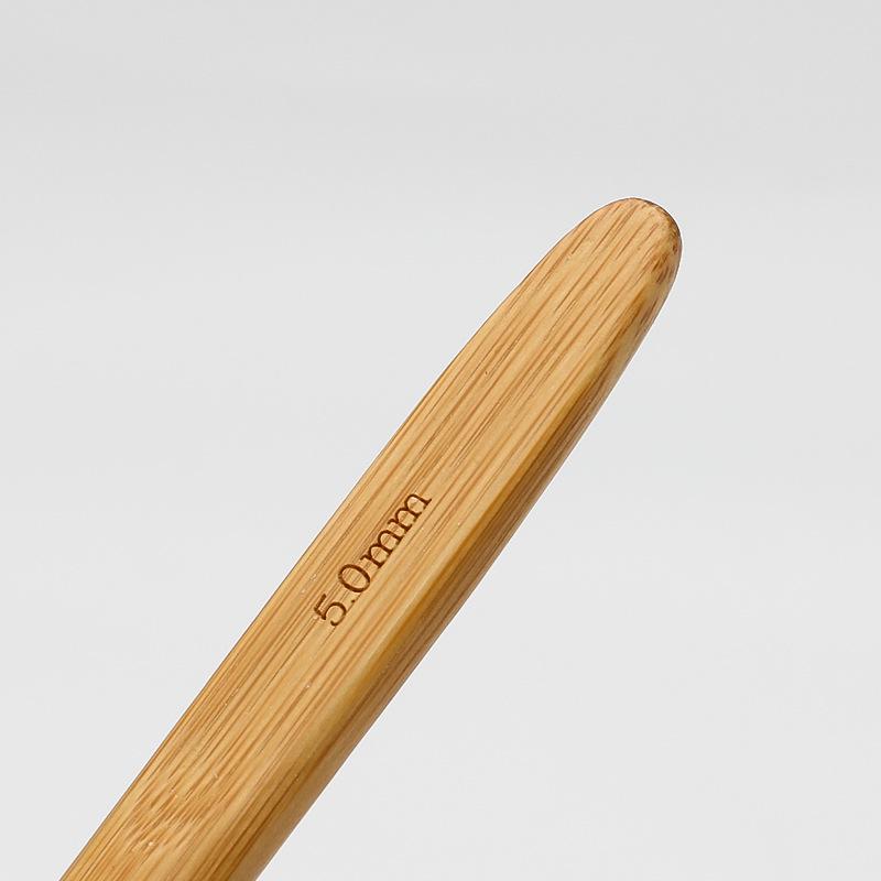 Карбонизированная бамбуковая ручка Крючок для вязания для вязания своими руками и свитеров - Круглая головка