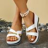 Мода 2025 Бренд Женская обувь Большой размер Открытый носок Женские тапочки Платформа Повседневные тапочки Женские Смешанные цвета Клинья Круглый носок Сандалии
