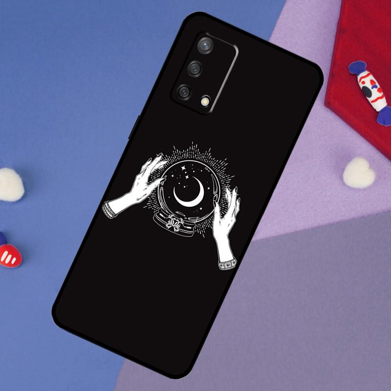 Гадание Луна Звезды Руки Художественный Чехол Для Oppo A17 A60 A40 A80 A16 A76 A96 A98 A58 A78 A18 A38 A57 A74 A54 A94 A15 A5 A6 Pro