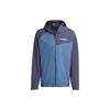 Color Block Logo Outdoor Hooded Rain Jacket Men Jackets Miracle-Blue-Gray IP1431