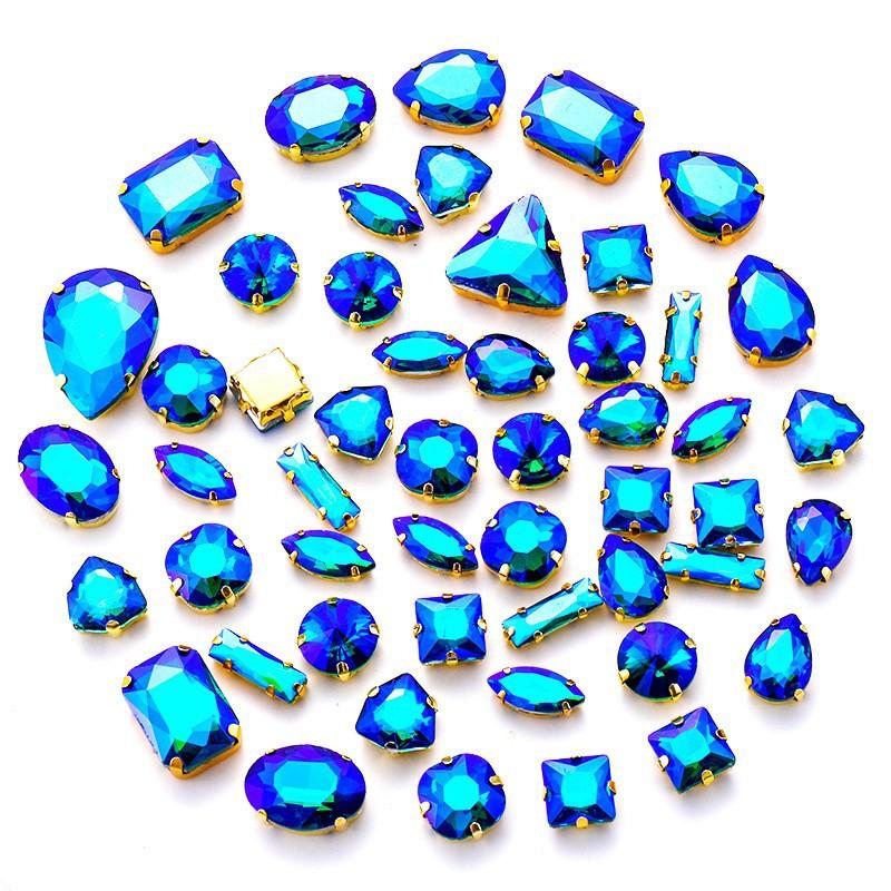 Поставка Стеклянная дрель-коготь, сшитая вручную, пряжка из алмазного кристалла, своими руками, свадебная одежда, аксессуары для волос, пряжка для обуви, аксессуары, смешанные 50 шт.