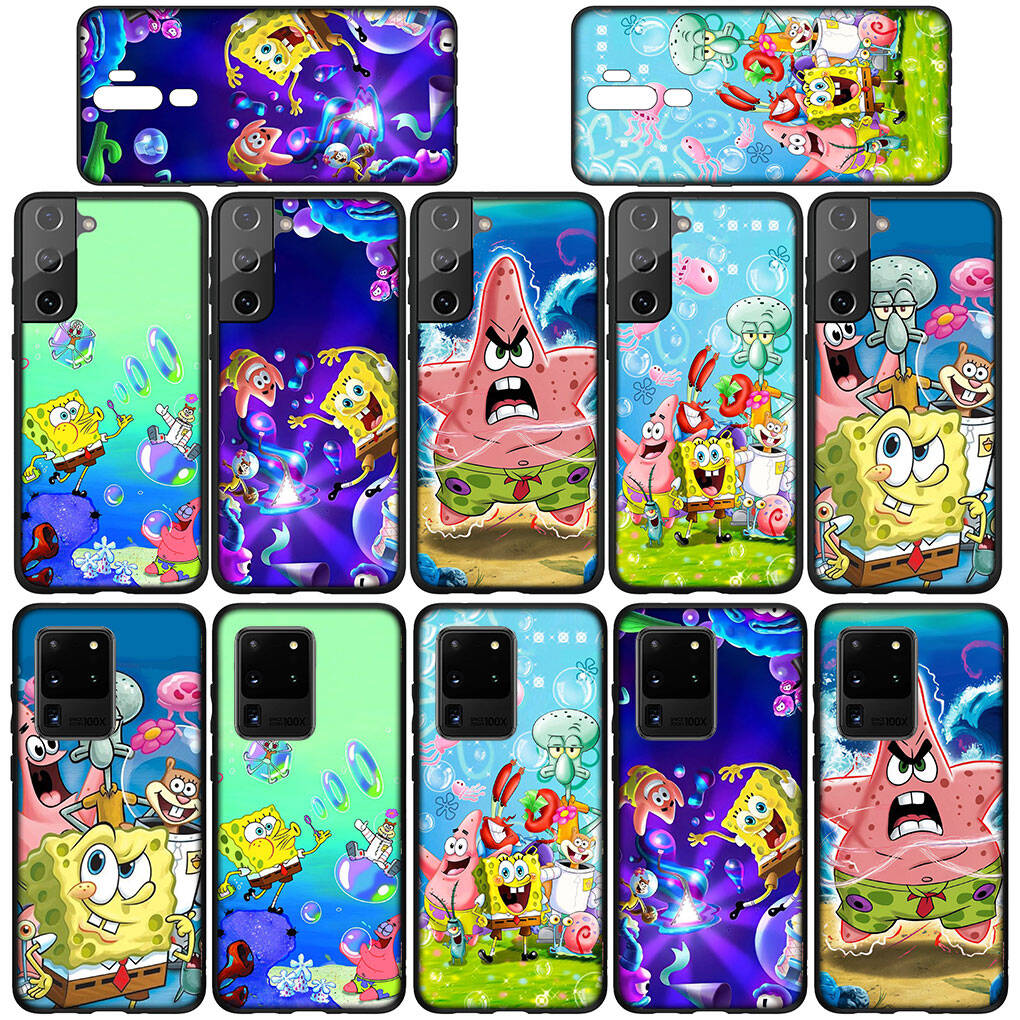 Чехол для телефона Samsung Galaxy S25 S23 S22 S24 Ultra FE S9 A05 A06 A15 A16 A36 A37 A35 A54 A55 A56 A57 A25 A26 A53 Аниме S-Губка Боб Квадратные Штаны Чехол