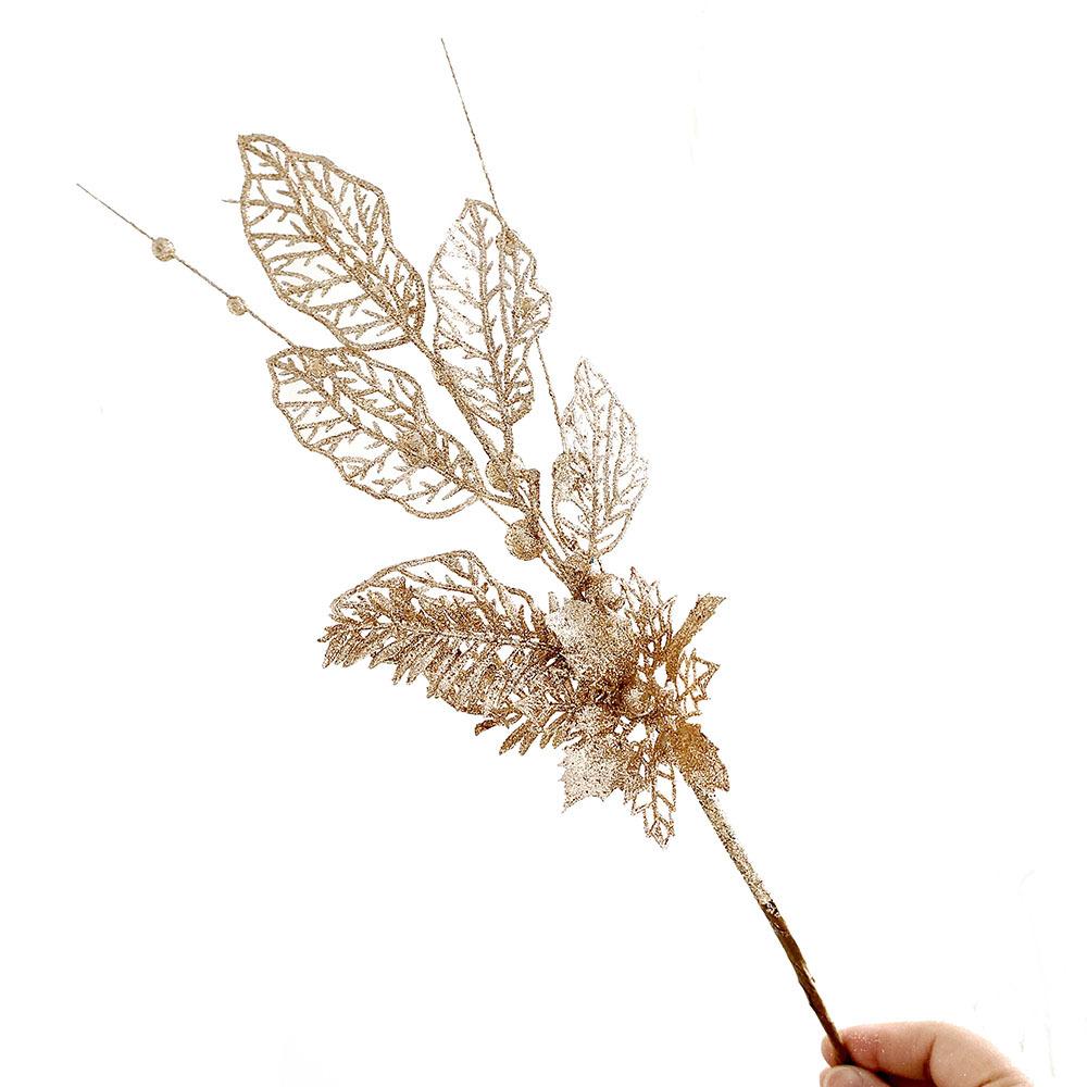 Рождественские украшения Цветы из золотой пудры Украшения из лилий Ветки деревьев Плагины для рождественских елок Атмосферные принадлежности Ветки деревьев и черенки