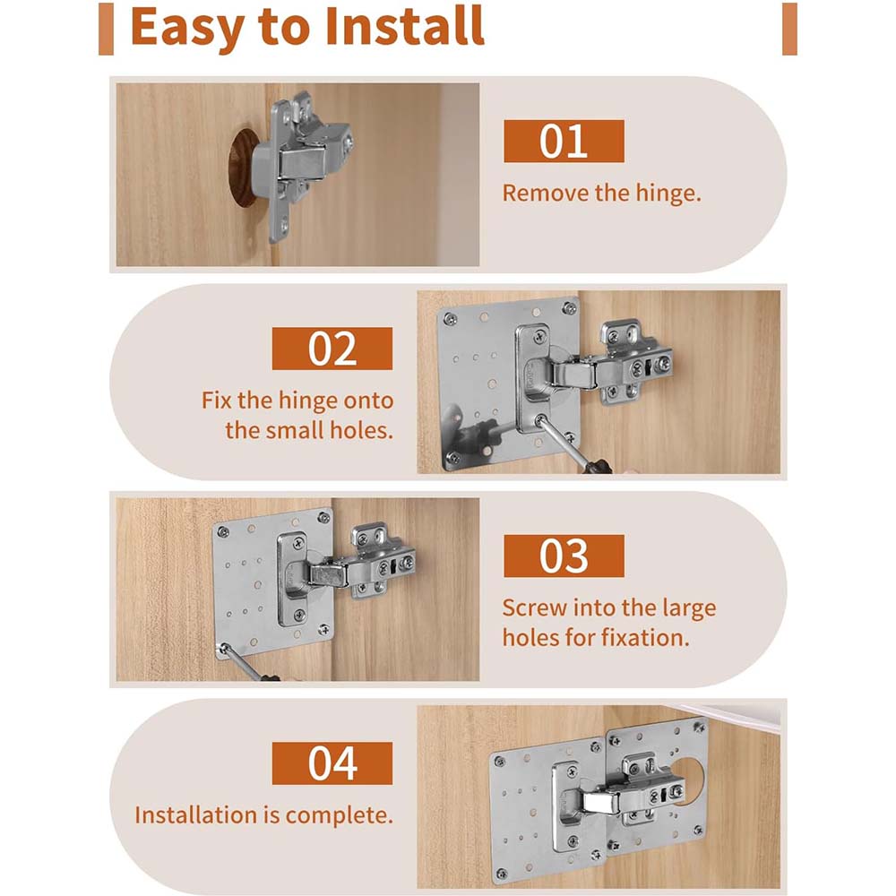 6 шт. ремонтных пластин для мебельных петель с 36 шт. крепежных винтов