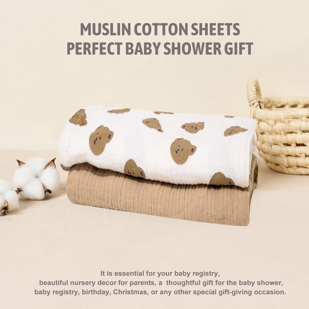 Pack of 2pcs Baby Fitted Bassinet Sheet Newborns Changing Pad Cover Comfortable Fitted Sheets Cotton Mattress Cover