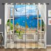 Natural Scenery Landscape Seascape Seagull Window Curtains Blinds For Living Room Bedroom Bathroom Kicthen Door Home Decor2Pcs