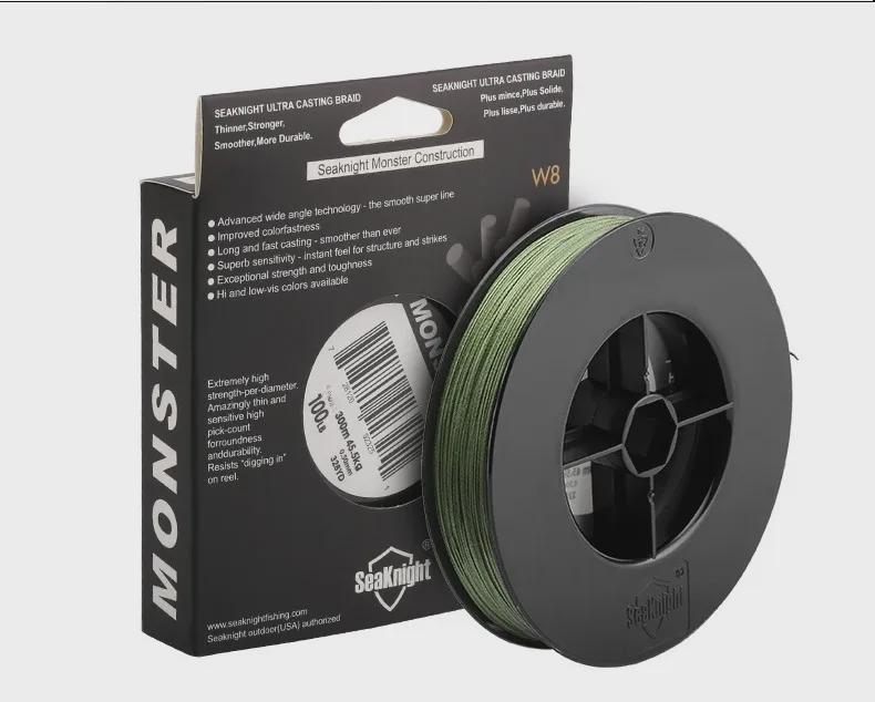 Леска Seaknight 8-Braid PE - 300 м, сильное натяжение для морской рыбалки