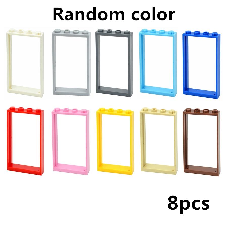 City Window Building Up Cubes Custom Build House Door Frame Glass Bricks Parts Fits 60594 60616 60621 60596 MOC Educational Tool Parts Fo