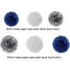 Navy-Blue White-Silver Party-Decoration Graduation Banner - 8pcs Kits Cap Garland Streamers, Paper Tissue Pom Poms Flowers,We are So Proud of You