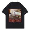 Ибупрофен Забавный Кот Мем Графический Принт Футболки Женская Одежда Мода Милые Футболки с Коротким Рукавом Летние Повседневные Женские Футболки