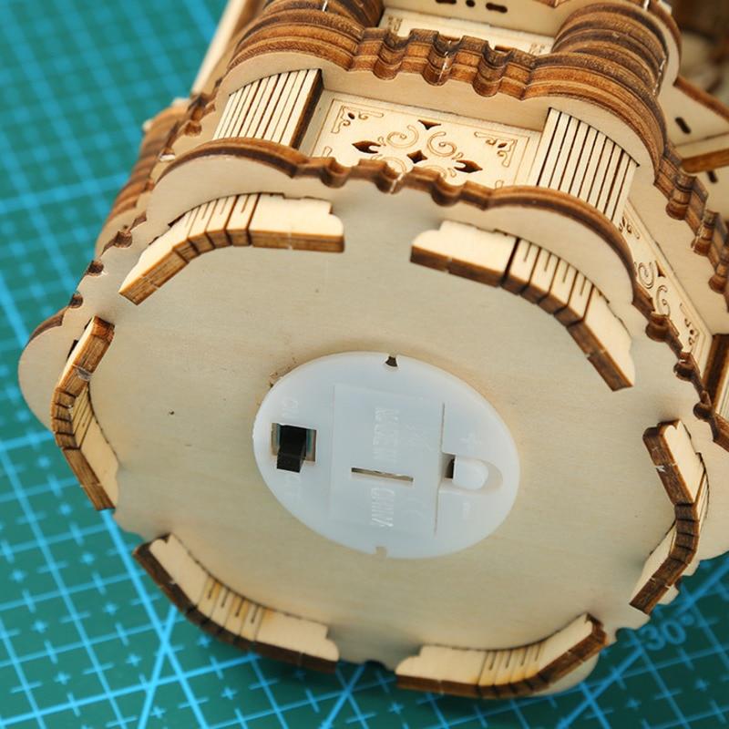 Волшебный винтажный светящийся фонарь, 3D деревянный пазл, сделай сам, модель лампы в сборе, строительный блок, набор для украшения стола, подарок