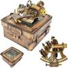 Brass Sextant Navigation Marine Sextant In Leather Case
