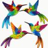 4Piece Wooden Hummingbirds Sculpture Wall Hanging Sign Plaque Natural Holiday Decoration For Kids Pet Home Wall Decors