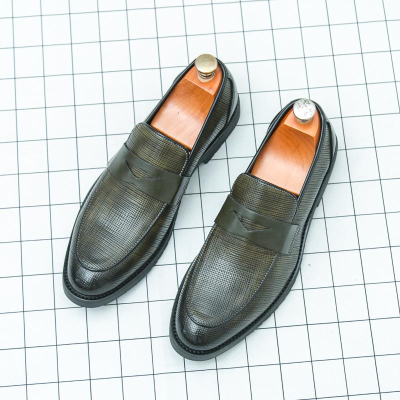 Non-Slip Leather Loafers All-match Business Shoes Vintage Men Casual Shoes New Brand Flats Outdoor for Men Lazy Footwear