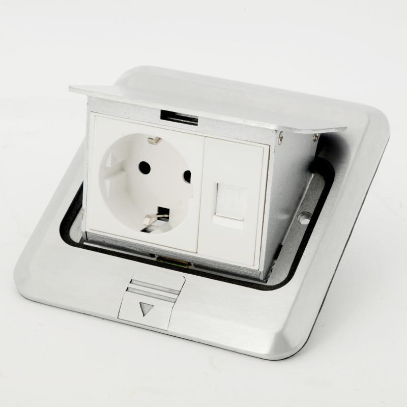 Factory Pop-up Floor Socket Universal Hidden Ground Socket Box Aluminum Surface Waterproof Power Socket