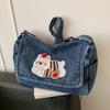 Милая джинсовая сумка с щенком, Модная сумка через плечо на молнии, Чехол для мобильного телефона