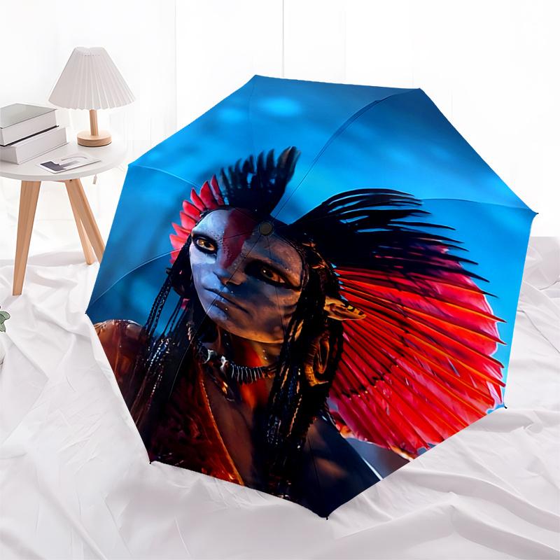 Native American Inspired Feather Headdress with Automatic Opening Umbrella Foldable 3 Tier Design,8 Bone Iron Frame Outdoor Umbrella,Per