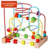 Beech Wood Baby Toy: Hand-Holding Wooden Beads with Fruit & Animal Shapes, Three-Speed Educational Design