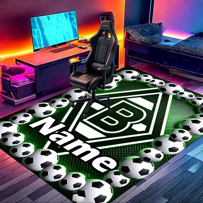 Custom Name Personalized Borussia Monchengladbach Print Carpet, Versatile Home Decor Rug, for Playroom, Apartment, Balcony, Entryway, Hallway Gift