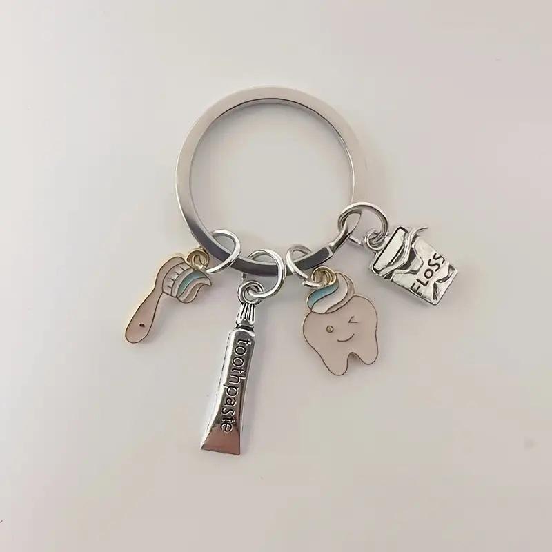 Creative Cute Dentist Enamel Toothbrush Toothpaste Tooth Keychain Dental Assistant Gift Dental Love Care Keychain