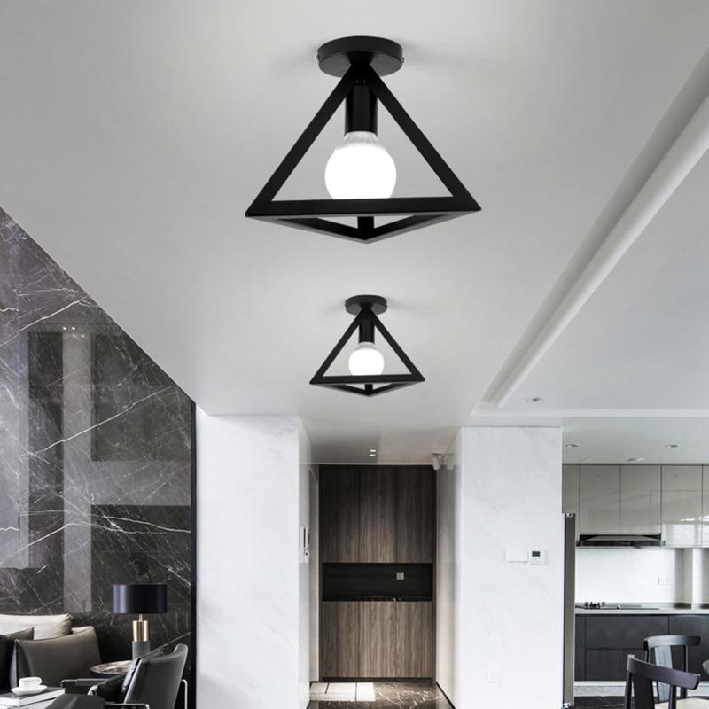 Треугольный железный потолочный светильник Ретро потолочный светильник Кухня Ресторан Кафе Гостиная Коридор
