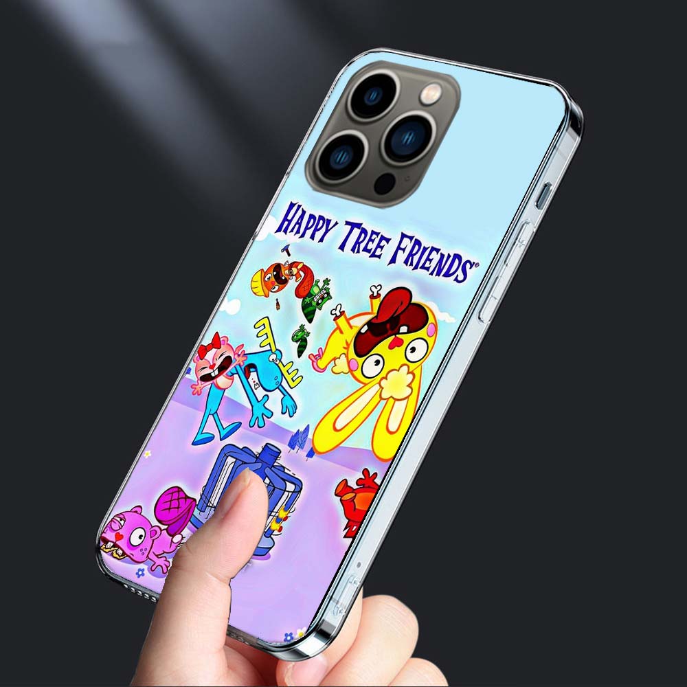 Чехол для телефона Happy Tree Friends Для iPhone 16E 15 Pro 14 Plus 17E 16 17 Pro Max Air 11 12 13 Mini Ударопрочный Чехол Милый Чехол TP