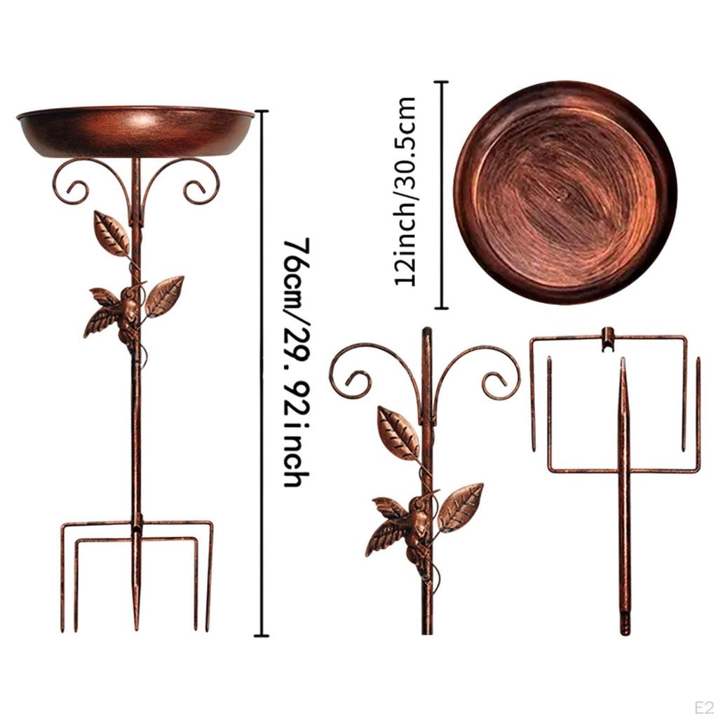 Железная ванна для птиц, отдельно стоящая, простая в сборке, с основанием из 5 зубцов, садовые принадлежности