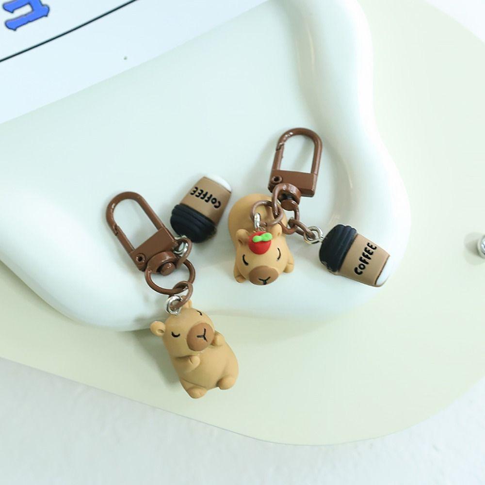 Cute Capybara Keychain Kawaii Car Key Ring New Bag Accessories Pendant