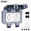 Водонепроницаемая распределительная коробка EIOMR, класс защиты IP66, универсальный стандартный штепсельный разъем EU French UK, идеально подходит для улицы, ванной комнаты, кухни