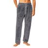 Men's Drawstring Pocket Flannel  Pants Homewear Sleep Pants